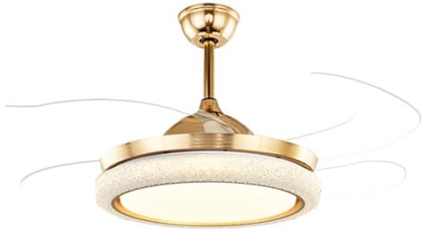 NMGHUTE Ventilador de Techo con Luz, Dorado, 48in, Sala de Estar, Dormitorio, Cocina, Oficina, Pasillo