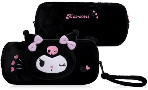 Kuitmor Fuzzy Crossbody Bag Compatible with Switch/OLED and Other Little Accessories, Large Capacity Switch Travel Carrying Case with 2 Removable Shoulder Strap