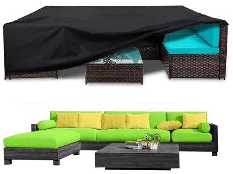 Housse Protection Table Jardin 180x100x100cm/LxWxH 600D Tissu Oxford Bache Housse Table Exterieur, Coupe-Vent, Anti-UV Housses de Canapé ImperméAble pour Meubles de Jardin
