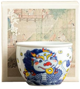 Taza de té de cerámica Xianbao de 141 ml, juego de té para hostelería en casa, taza de tarro Shukou [caja]