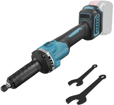 Battery Straight Sander Compatible with Makita 18 V Battery, Brushless Electric Straight Grinder with 6 mm Drill Chuck and 4 Variable Speeds (without Battery)