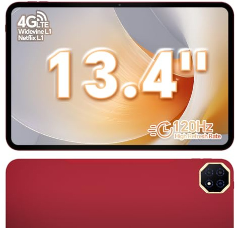 TECLAST T65 Plus Tablet 13.4 Inch, MTK G99 Octa-Core Gaming Tablet, 20GB+256GB/TF 5TB Android 15 Tablets,10000mAh/18W Fast Charge, Large Tablets with Widevine L1, Dual SIM, 2.4G/5G WiFi, 8+13MP