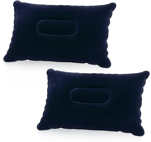 2 PCS Cuscini Gonfiabili Morbidi, Cuscino Spiaggia Gonfiabile Morbido e Compatto, Cuscini Gonfiabili da Mare e Viaggio, Cuscino Gonfiabile da Campeggio Leggero e Portatile per Spiaggia e Outdoor