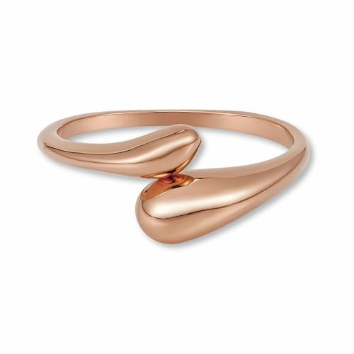Ring verstellbar für Damen aus Edelstahl - Wasserfeste Chunky Rings in 18K Gold, Roségold oder Silber | Offener Damenring inkl. Geschenkbox (Ringgrößen 52-60)
