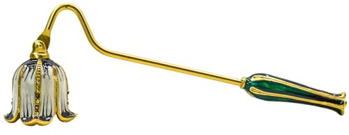 MrMrKura Kerzenlöscher, dekorativer Kerzenlöscher mit langem Griff, Vintage-Metall-Kerzenwerkzeug zum sicheren Aussetzen der Kerzenflamme (Gold)