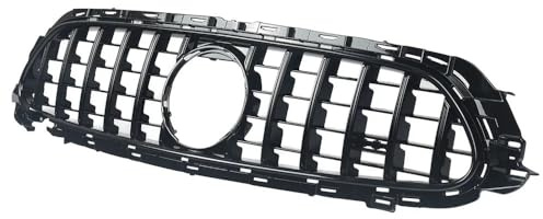 MLIOJU Auto Vordere Kühlergrill GT GTR Diamond Fronteinlassgitter Stoßstangengrillgitter für Benz W213 E200 E300 E400 E53 AMG 2020 E-Klasse, glänzend schwarz