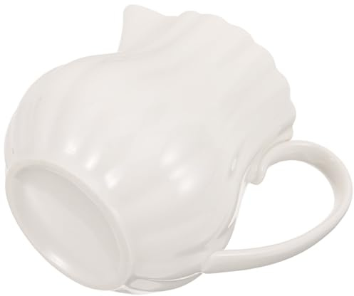 FIXOSHEE Pot à Lait En Céramique Blanc 240 Ml Mini Pichet à Crème Bec Verseur Lisse Multifonction Pour Café Et Sauce Usage Quotidien