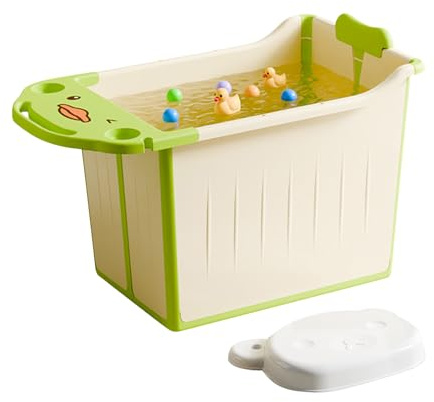 Baignoire pliable, 38 x 49 x 57 cm, en polypropylène, portable, avec base antidérapante et support assis, design de voyage épais pour la maison, l'appartement, la salle de bain