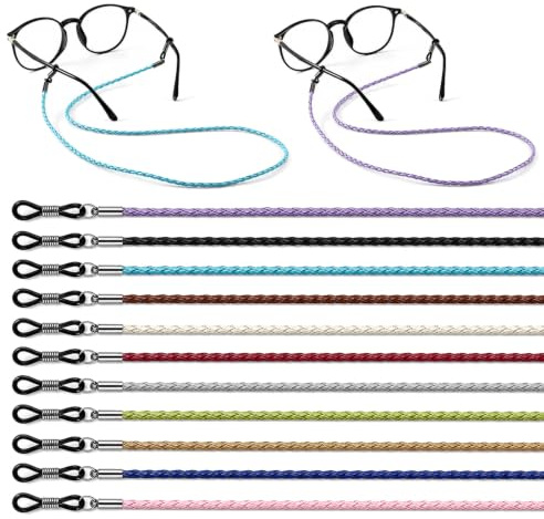11 Pcs Leather Glasses Strap, Anti Slip Spectacles Cord, Men Women Set