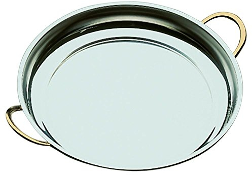 APS 61400 Servierpfanne, Ø 40 cm, Höhe 5 cm, Edelstahl poliert, vergoldete Edelstahl-Griffe