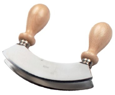 Panetta casalinghi Inox 18/C Dual tritare Coltello con Manico in Legno, Acciaio, Argento, 30 x 30 x 30 cm