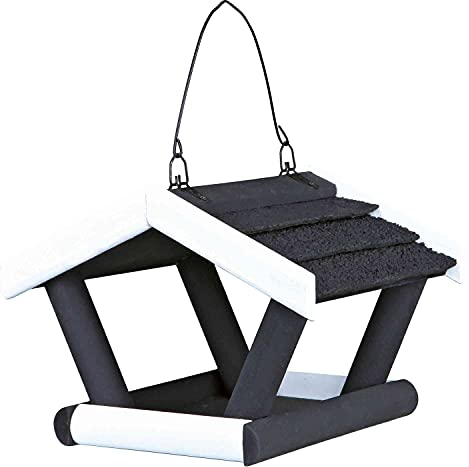 Trixie 55803 natura Futterhaus zum Hängen, 17 × 19 × 14 cm, schwarz/weiß