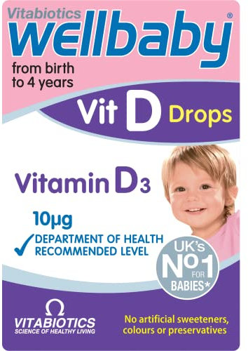 Wellbaby VIT D Drops by Vitabiotics - Vitamin D Drops for Babies from Birth to 4 Years - from The UK’s No.1 Baby Supplement Brand