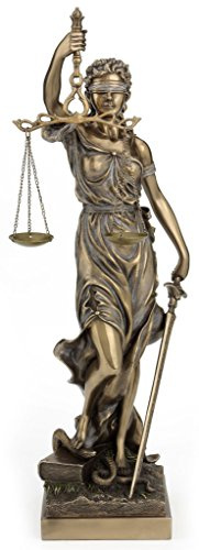 Veronese design stor brons finish Lady Justice 45 cm staty skulptur