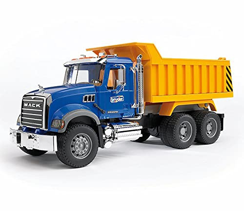 Bruder 02815 Mack Granite Dump Truck 1:16 Scale, Ultra-Realistic Toy Truck for Construction & Farm Play | Durable for Indoor, Outdoor, Sand & Snow Use, Ages 3+