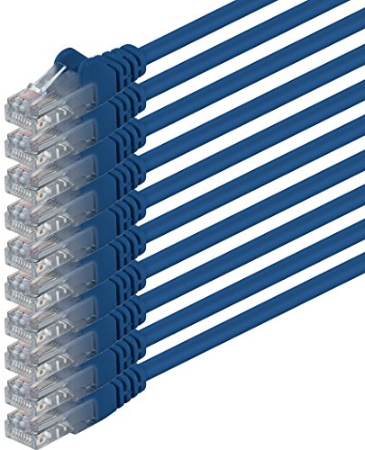 1aTTack.de 10x 2m Câble Réseau Cat6 Cat 6 - RJ45 Ethernet LAN DSL Routeur Modem - Bleu