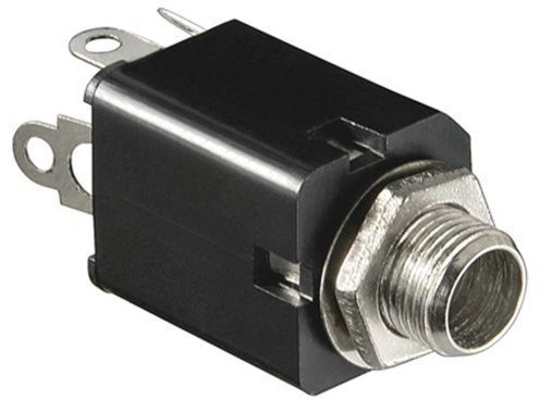 BestPlug Audio Mono Aux in Out 6,3mm Klinke Einbaubuchse Terminal weiblich 2pol, Schwarz