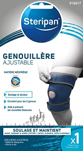 Steripan - Genouillère Ajustable en Néoprène - Soulage la Douleur - Convient pour les 2 Genoux - Aide à Prévenir les Nouvelles Blessures - x1 Taille Unique