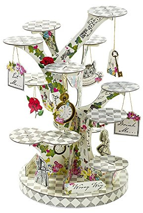 Talking Tables Alice au Pays des Merveilles Cupcake Stand Centre de Table Mad Hatter Tea Party, Papier, Couleurs Mixtes, Hauteur 59cm, 23