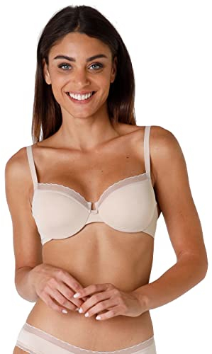 Lovable Reggiseno con Ferretto e Coppe non Imbottite Preformate in Microfibra, Sostegno, Forma Seno Naturale, Art. 027M, My Daily Comfort Donna