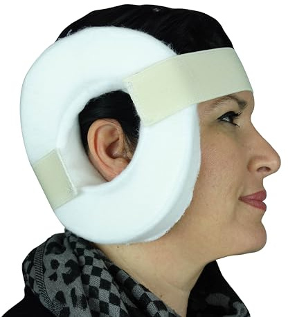 Ubio Protector de Oreja Ortopédico con Agujero - Cojín para Condrodermatitis, Postoperatorio de Oído o Piercing - Almohada Antiescaras para Oreja - Acolchado y Antialérgico - Fabricado en España