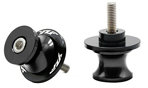 2tlg M6 Alu Schwingenschutz Schwingenadapter Ständer Bobbins Spool Racingadapter Ständeraufnahme 6mm für YZF R1 R3 R6 R6S R25 R125 600R (Schwarz)