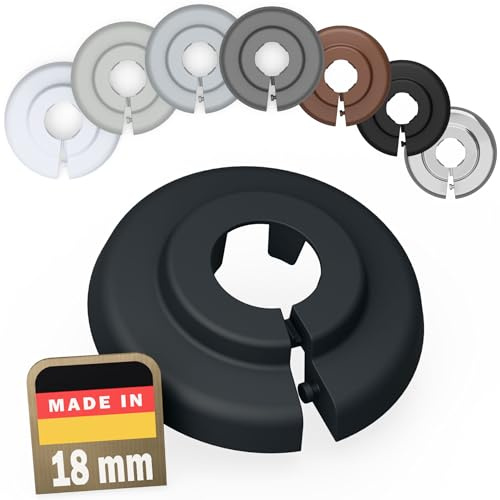 FUX 2 St. Heizungsrohr Rosette 18mm Abdeckung Verkleidung - Einzelrosetten | Werkzeuglose Klick-Montage, wiederverwendbar, PVC-freies Polypropylen, für Boden und Wand, Made in Germany