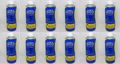 12 BOMBOLETTE SPRAY ARIA COMPRESSA PER PULIZIA COMPUTER TASTIERE E ACCESSORI ORIGINALE INKPIU 400 ML A BOMBOLETTA