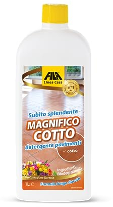 FILA Surface Care Solutions, MAGNIFICO COTTO, Detergente Specifico per la Pulizia Cotto Interno ed Esterno, Detersivo Cotto Profumato con Essenza Floreale, Adatto ai Pavimenti più Delicati, 1L