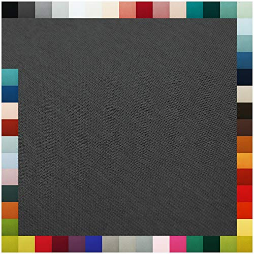 Bündchenstoff als Meterware Schlauchware 70cm breit 95% Baumwolle, 5% Elasthan über 50 Farben Auswahl Jersey (002 | Anthrazit, Länge: 1,0m)