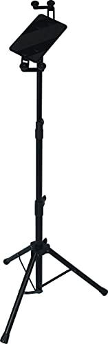 QUIK LOK - LPH/007, Support extensible, avec support pour tablette, Stable et léger, Couleur noire