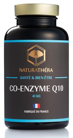 Naturathéra CO-ENZYME Q10 - Ubiquinone Concentrée - Complément Alimentaire Stress Oxydatif Fatigue Profonde, Beauté de la Peau - 150 Gélules - Fabriqué en France - Vegan - Sans Additifs Allergènes OGM