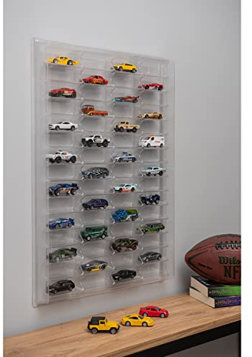 KB Tools Vitrine kompatibel mit Hot Wheels - Spielzeugregale mit 60 Steckplätzen - Langlebige, robuste Kunststoffwürfel Aufbewahrungsbox - Modernes Design und Farben