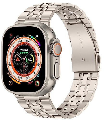 TasikarArmband Kompatibel mit Apple Watch Ultra 3 2 1 Armband 49mm, Massives Edelstah Metall Ersatzarmband Herren Damen Band Kompatibel für Apple Watch Ultra 49mm, Polarstern