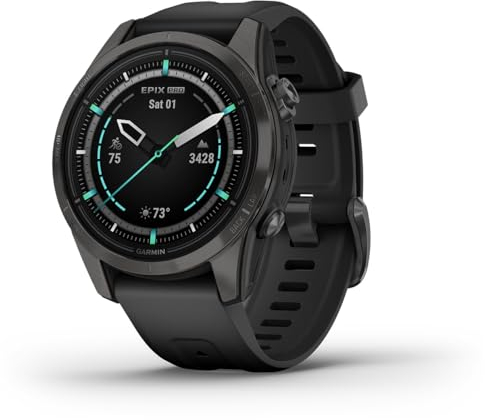 Garmin Smartwatch Epix Pro (Gen 2) Standard Edition con Band, Cassa 42 mm, Grigio Carbonio/Nero