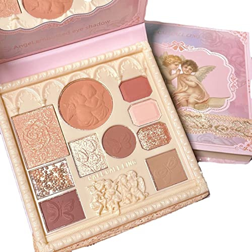 Palette de fards à paupières en relief, 10 couleurs, fard à paupières, fard à joues, enlumineur tout en un, disque mat et pailleté, nuances hautement pigmentées, palette de fards à paupières