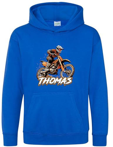 Purple Print House Personalised Dirt Bike Boys Hoodie Motocross Off Road Motorbikes Kids Hoody