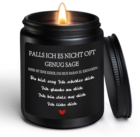 Valentinstagsgeschenk für Ihn Sie, Ich Liebe Dich Duftkerze Lavendel, Jahrestag Geschenk für Freundin Freund, Valentines Weihnachten Geburtstag Hochzeitstag Geschenke für Partner Ehemann Ehefrau