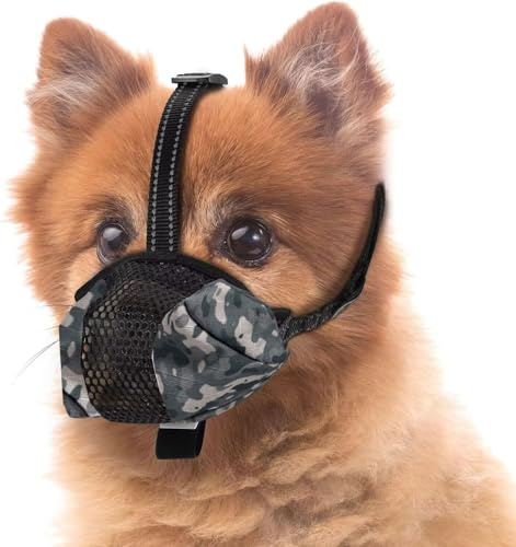 Maulkorb für Hunde, aus Netzstoff, verstellbar, atmungsaktiv, für Haustiere, Training für kleine, mittlere und große Hunde (L, schwarz)