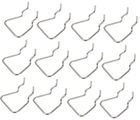 OUNONA 12pcs Stainless Steel Pegboard Hooks Single Pegboard Hook for Hardware Tools Heavy Duty for Garage Storage Rack Display Shelf