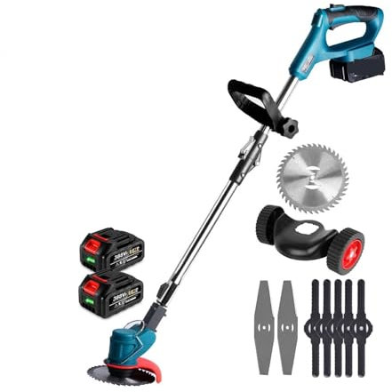 MEIVIYA Tagliabordi e molatrice 1500W 12000PRM Tosaerba Elettrico Tagliaerba a Batteria Tagliaerba Pieghevole Regolabile Attrezzi da Giardino