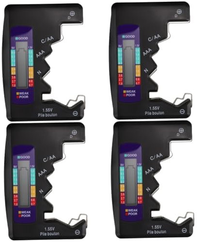 Uonlytech 4stücke Batterietester Für Batterien Digitales Messgerät Zur Überprüfung Des Ladezustands Batterieleistung Vielseitig Einsetzbar Kompakt Und Zuverlässig Für Heimgebrauch