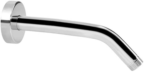 Braccio doccia con flangia, in acciaio inox 304, prolunga per soffione doccia, 25 cm, braccio tubolare, montato a parete per doccia da bagno fisso (cromato)