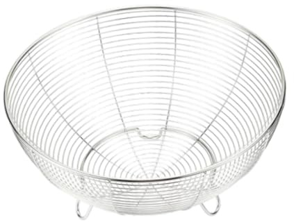 JISADER Soporte redondo para verduras, bandeja para servir frutero, cesta para guardar frutas, cesta de alambre de metal para cebollas y patatas, 28cm