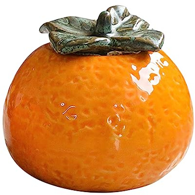 PHENOFICE 1Stück Keramisches Orangen-dekorationsgefäß Obstform Vorratsdose Realistische Simulation Teelagerung Küchenornament Geschenkidee für Einweihungspartys und Fotografie