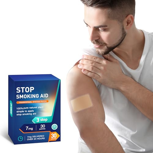 Stop Smoking Patches Step 3, Best Product to Quit Smoking 7mg, 30 Patches Easy and Effective Anti-Smoking Stickers (Green-Step3)