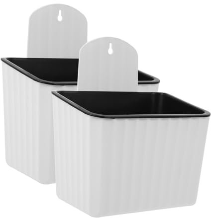 Happyyami 2pcs Pot de Fleurs en Plastique Auto-irrigant pour Balcon et Extérieur, Pots Décoratifs Résistants