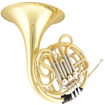 Professionelles Waldhorn Doppelreihiges 4-Tasten-Waldhorn goldlackiert professionelles Spielinstrument
