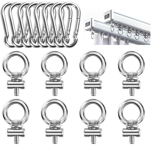 Kederleisten Haken, 16 Stück Kederhaken Set, Stopper für Kederschiene, Edelstahl kederstopper mit Karabiner, Edelstahl Haken Kederleiste Zubehör für Wohnwagen, Cabrios, Wohnmobile, Zelte