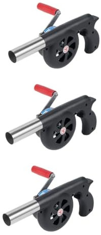 TOYANDONA 3pièces Souffleur à Main Pour Barbecue Ventilateur Portable à Manivelle Pour Grillades Extérieur Accessoires De Camping Outil Pratique Pour